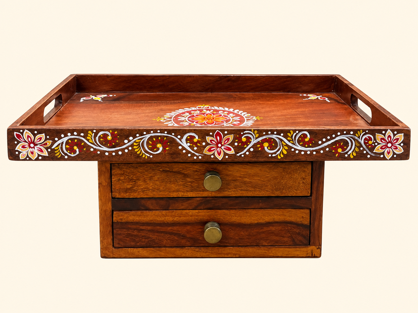 Alpana Hand Painted Wooden Serving Tray