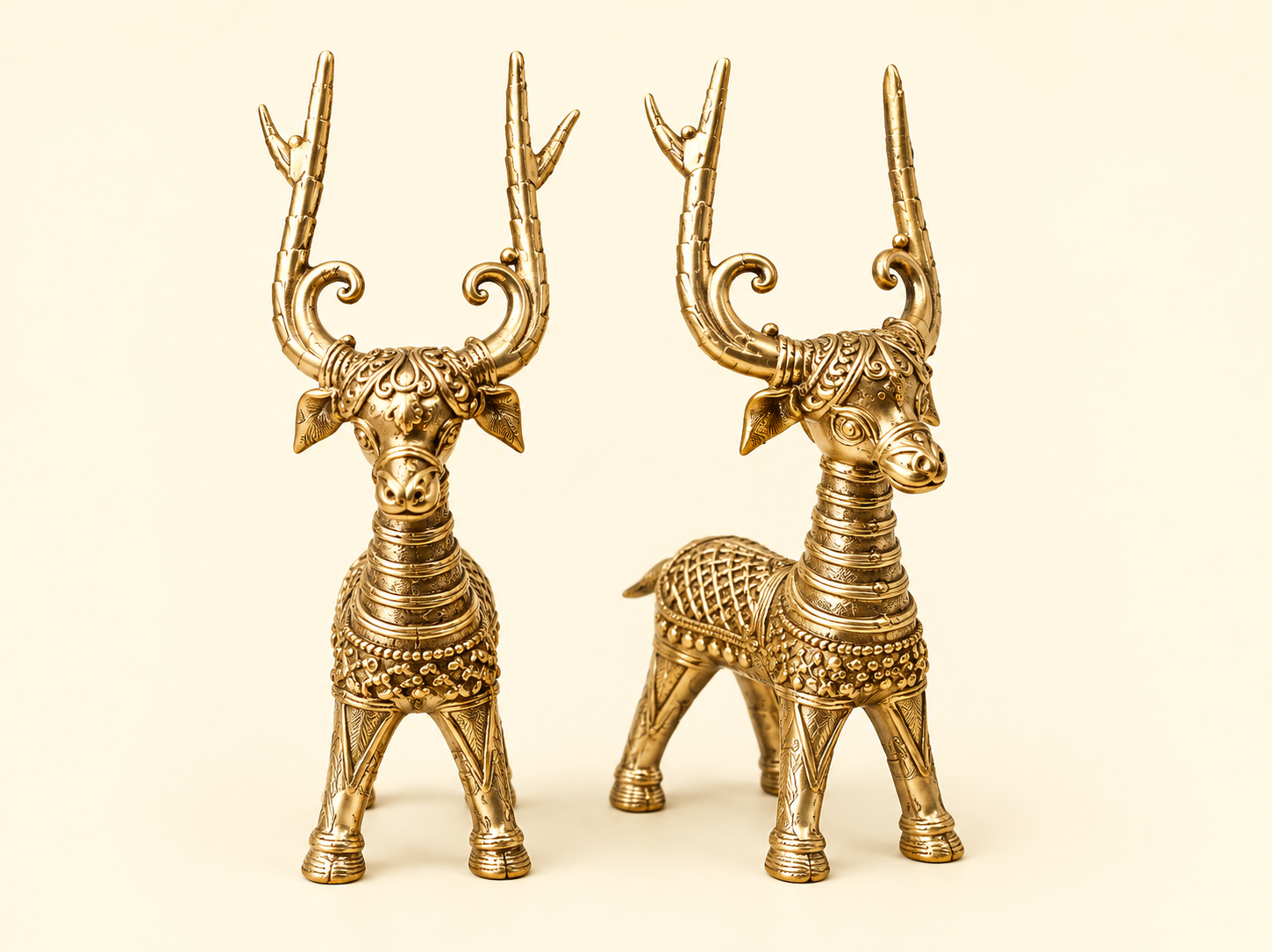 Dokra Standing Deer Pair