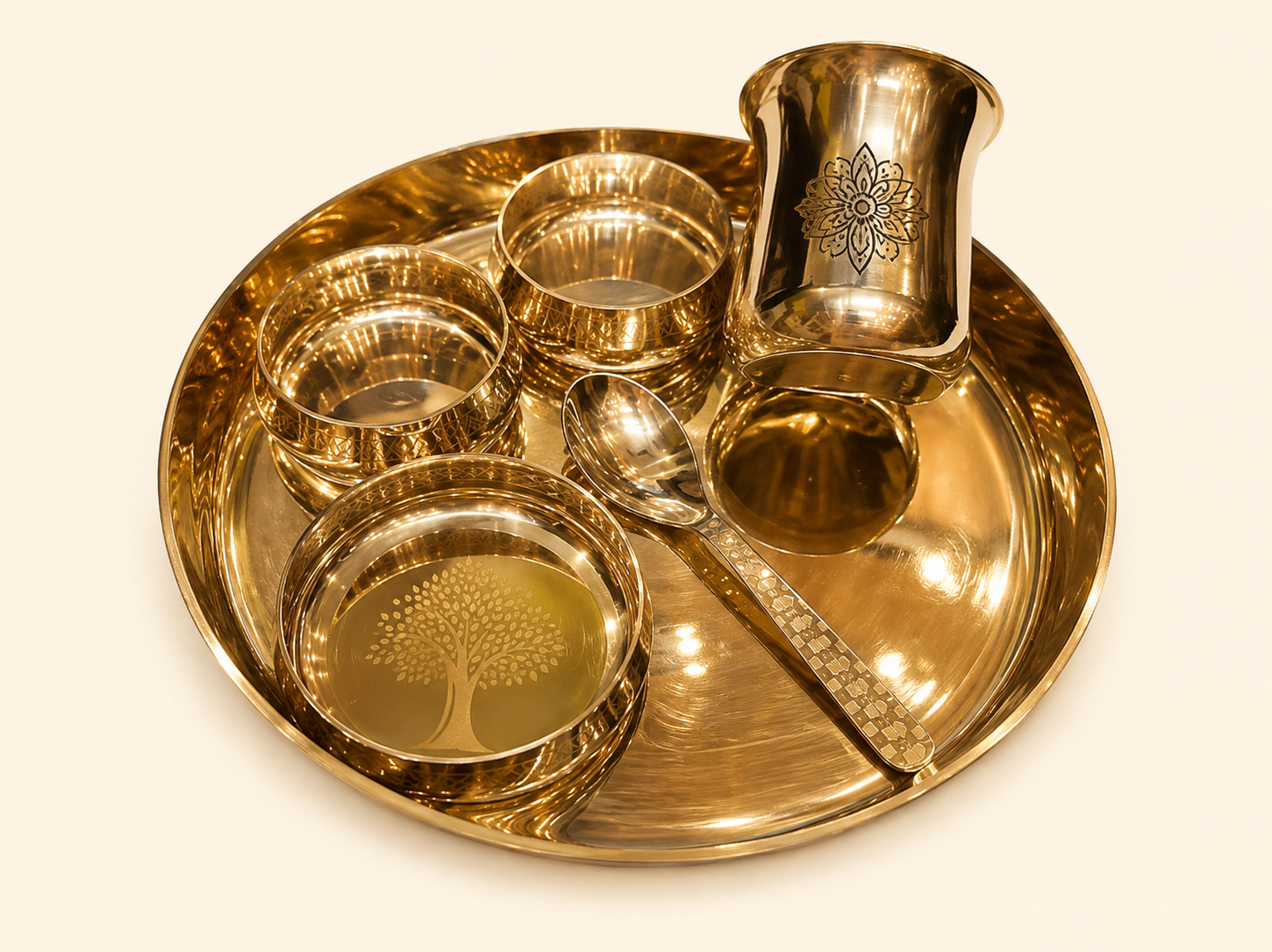 Kansa Bronze Dinner Thali Set