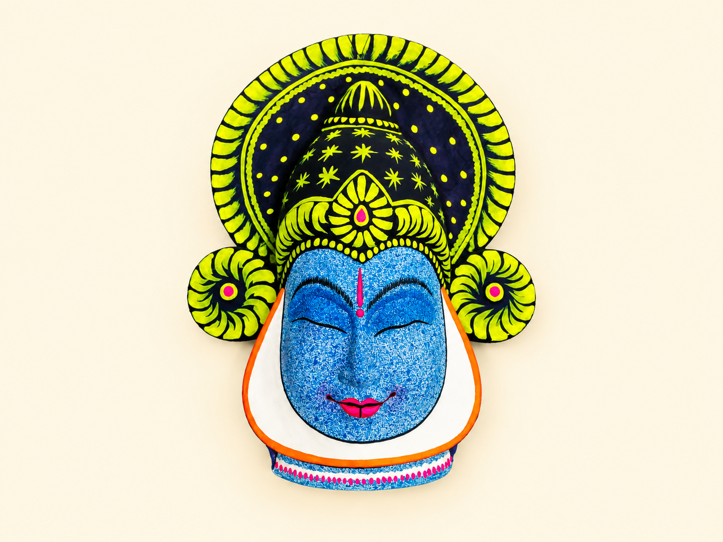 Kathakali-Style Wall Hanging — Blue Face