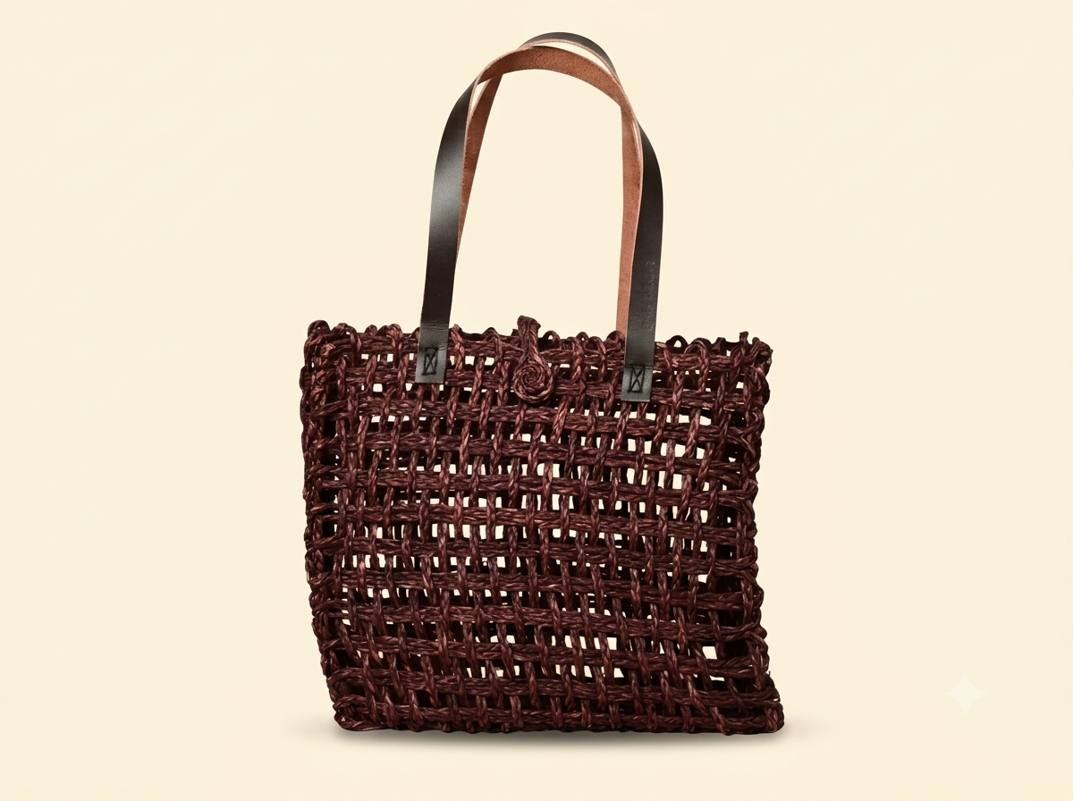 Sabai Grass Tote Bag — Deep Brown