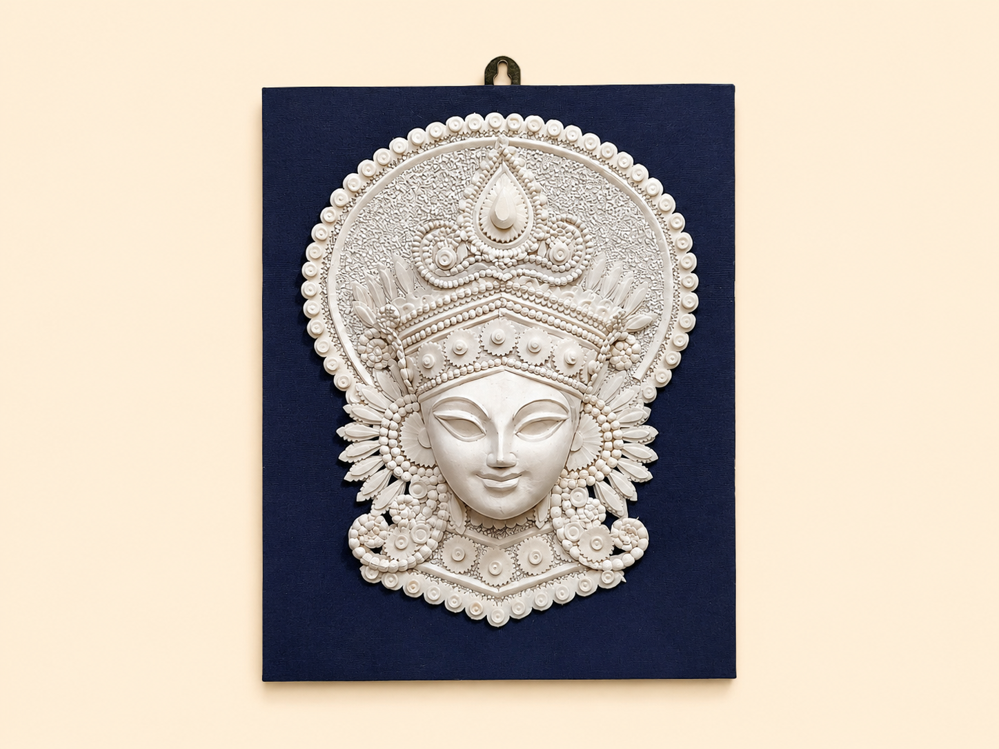 Sholapith Durga Face Wall Frame