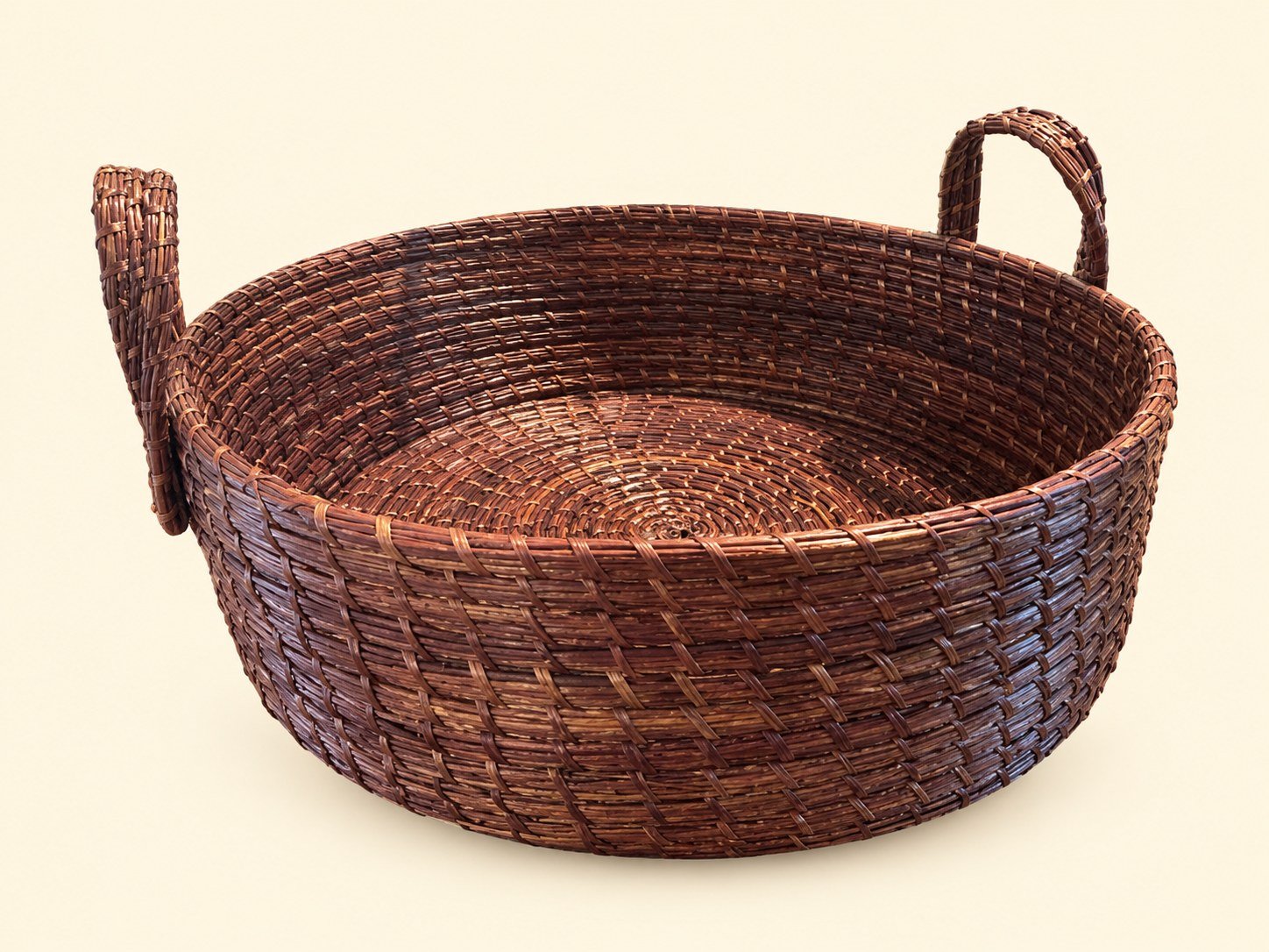 Sikki Grass Woven Basket with Handles — Rustic Brown